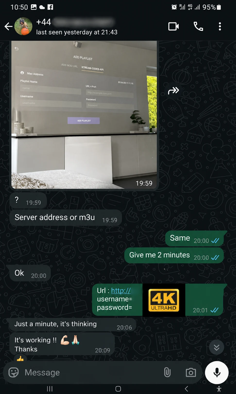IPTV WhatsApp customer review